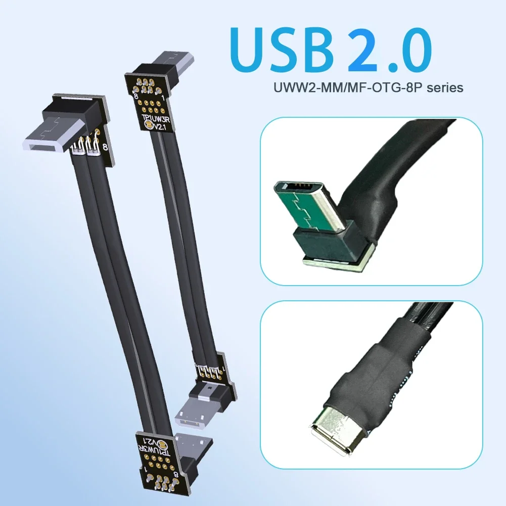 Micro USB 2.0 Micro B Adapter Ribbon Cable FPV OTG Ultra Slim Flat Soft FPC Charging Data Cord Brushless Handheld Gimbal Monitor