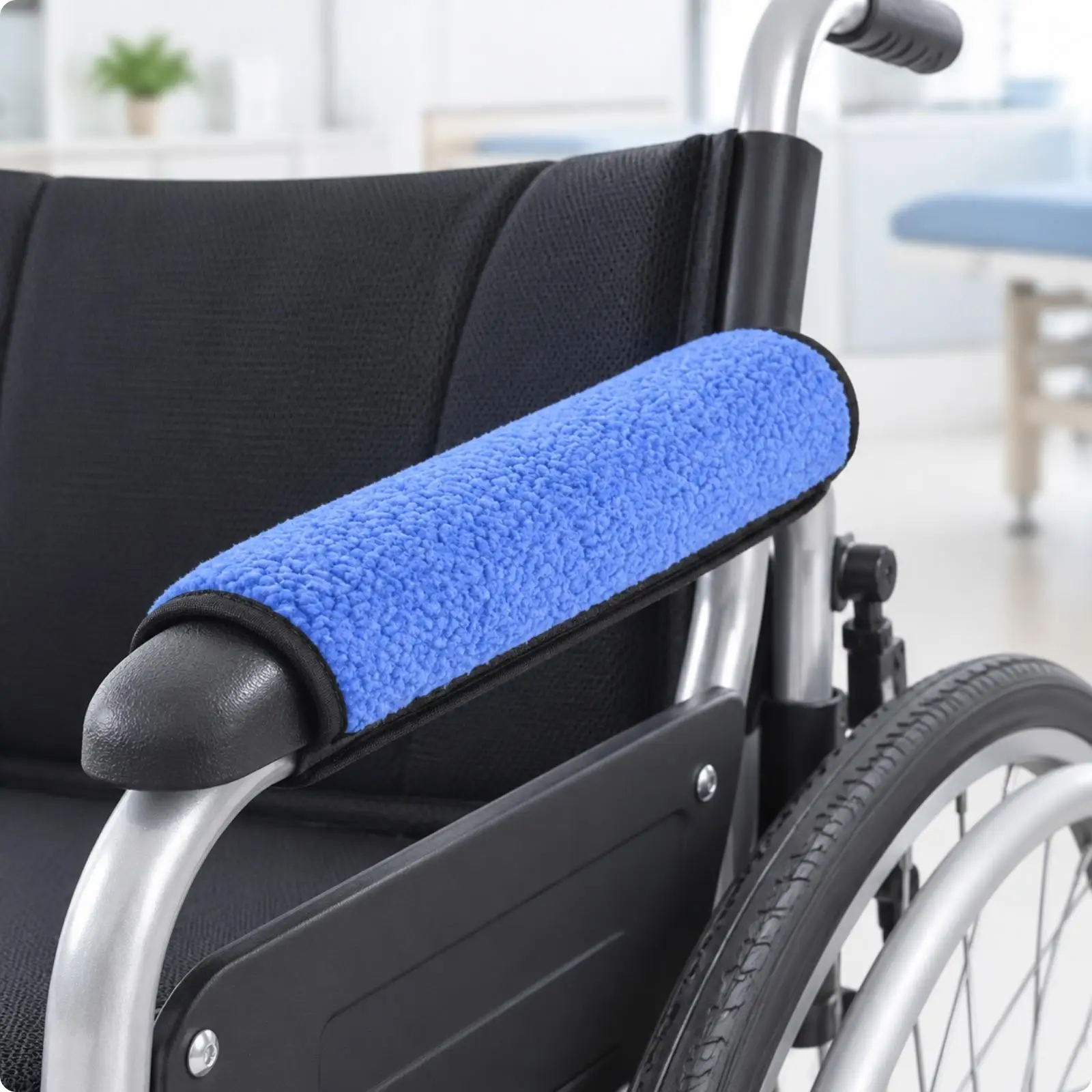 Soft Armrest Pad Cover Plush Cushion for Elderly Mobility Chair Protective Sleeve for Daily Sitting Use