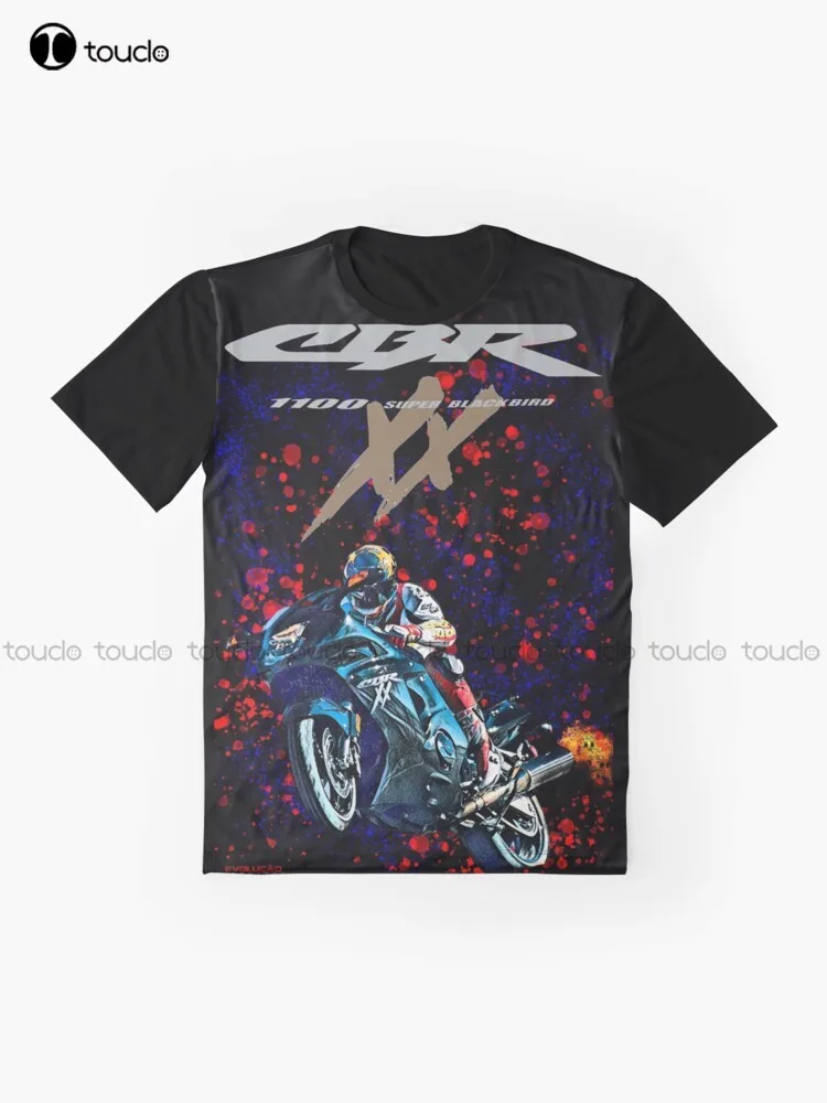 Moto, Motorcycles Cbr Xx 1100 Splash Graphic T-Shirt Custom Aldult Teen Unisex Digital Printing Tee Shirts Fashion Tshirt Summer