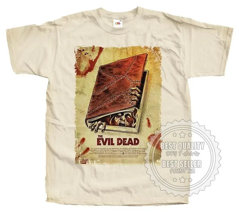 

Evil Dead V28 T SHIRT Horror Movie Poster NATURAL Beige Sizes S to 5XL