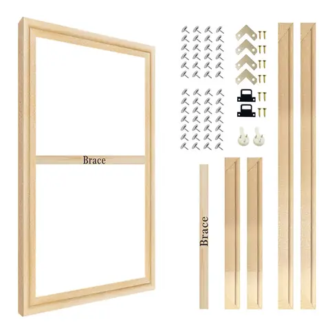 40x50 60x80 60x120cm marco de lienzo marcos de madera pintura al óleo de madera Natural lienzo marcos de pintura de diamante marco de pared de lienzo