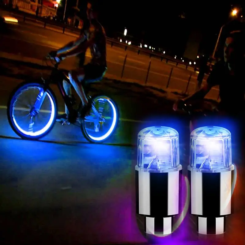 2pcs Universal Car Neon Lamp Valve Cover Lights Colorful LED Wheel Valve Light Sensing Tire Valves Caps Lamp Flashing Bulb Decor