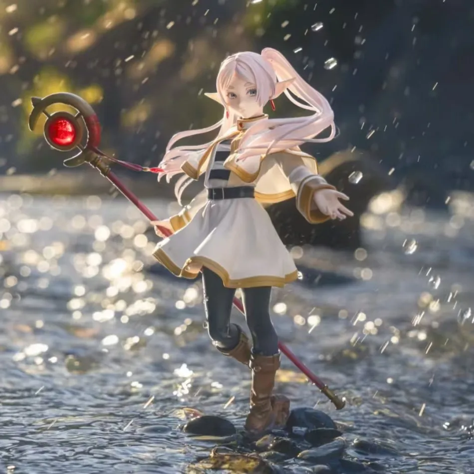 Sousou No Frieren Anime-Figur, Frieren Elf Mage Actionfigur, Sammlerstatue, Modellspielzeug, Geburtstagsgeschenk, Weihnachtsgeschenk für Mädchen und Fans