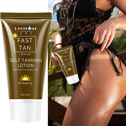Self Tanning Cream Fast Body Face Self Tanner Fake Tan Cream Solarium Makeup Foundation Bronzer Nourishing Lotion Skin Care 50ml