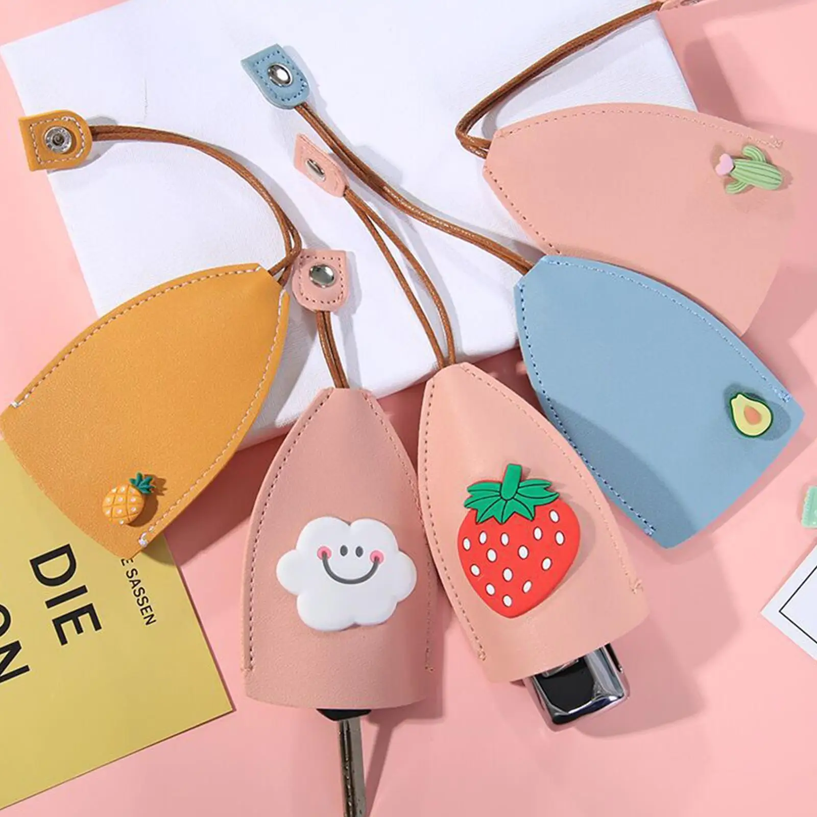 

Color Key Protector Car Key Holder Leather Key Bag Household Lock Universal Bag Cute Key Bag Cover Key Organizer