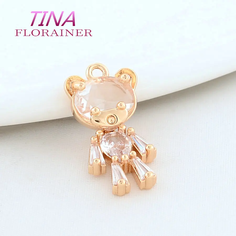 

4PCS 10*22MM 18K Gold Color Brass and Zircon Bears Charms Pendants Necklace Earrings Jewelry Making Supplies Diy Accessories