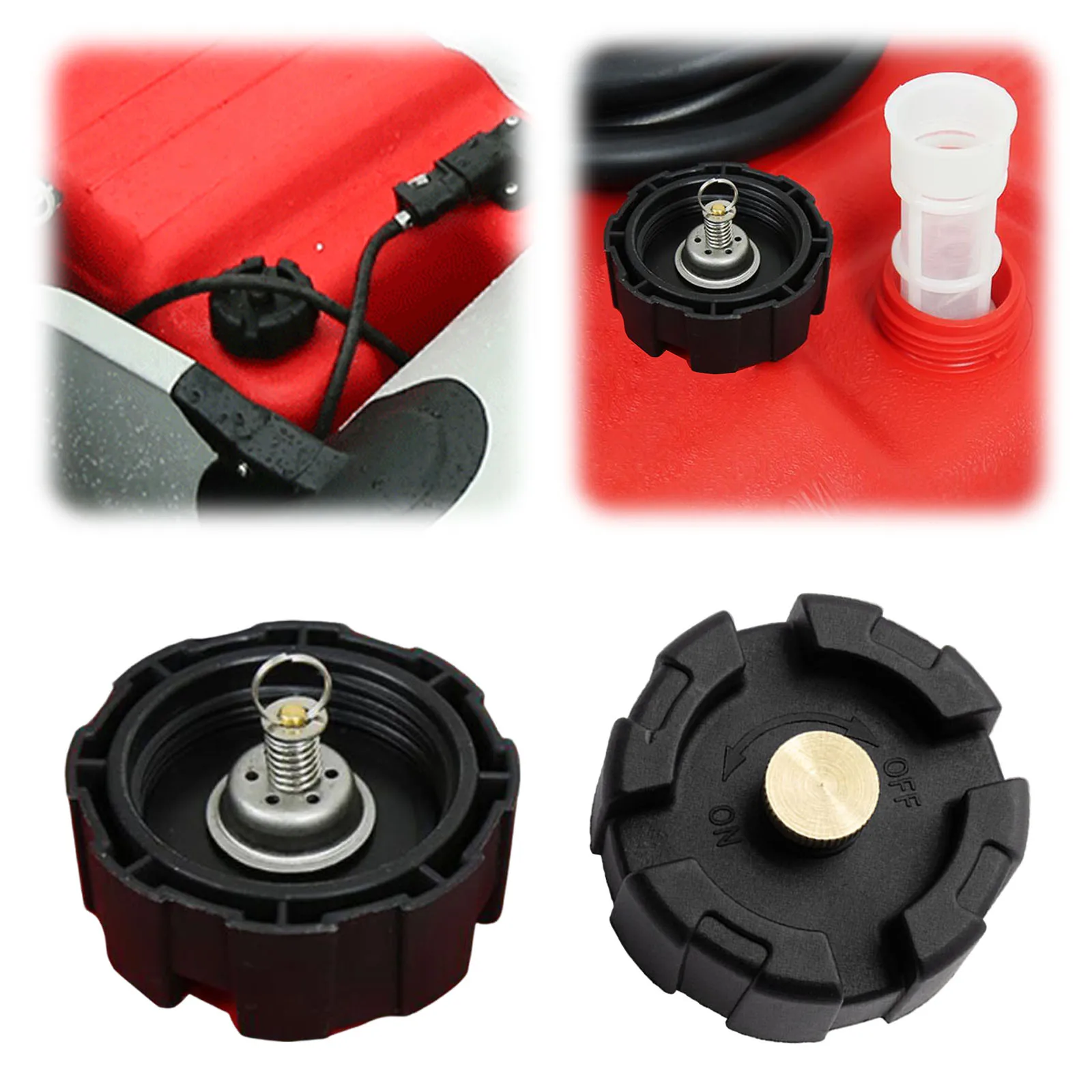 For Yamaha 12/24L Gas Tank Cap Cover Leak Proof Engine Threaded Fuel Tanks Caps Fuels Caps Replaces Universal Replacement Part