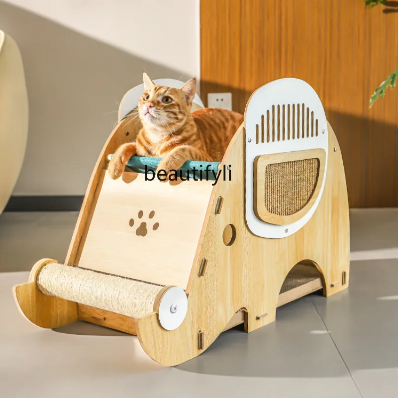 Cat Climbing Frame with Scratching Board Nest Cat Tree All-in-One Rack Scratching Post Jumping Platform Cat Toy