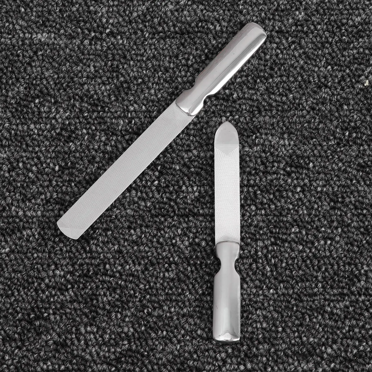 

2pcs Stainless Steel File Compact Double Sided Shaper For Fingernails Toenails Home Salon Use Metal Nail Files Nail Buffer