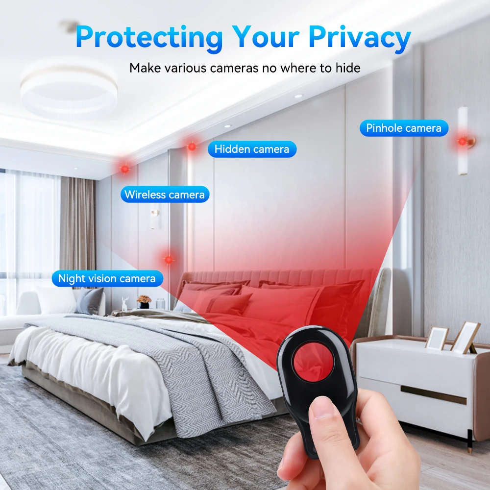 Sectyme Infrared Scanning Anti-Peeping Detector Portable Hidden Camera Detector Security Protection For Outdoor Travel Hotel