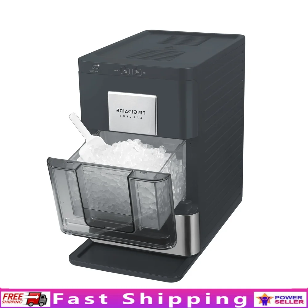 33lbs الكتلة صانع الثلج الفولاذ المقاوم للصدأ لمس التحكم الذكي المحمولة كونترتوب آلة صنع الثلج مع مغرفة التنظيف الذاتي