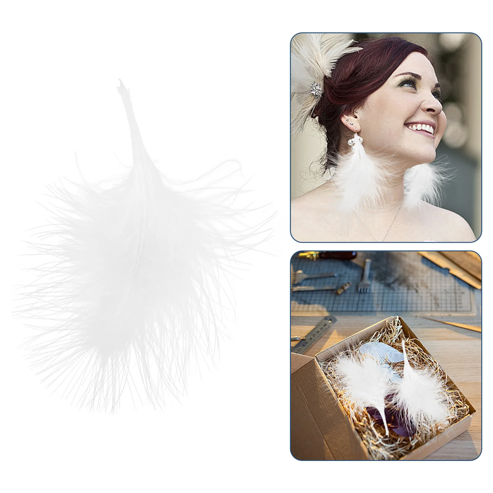 

50Pcs White Decor Artificial Plumes for DIY Craft Wedding Party Home Office Decoration Vivid Plume Making Material Chic