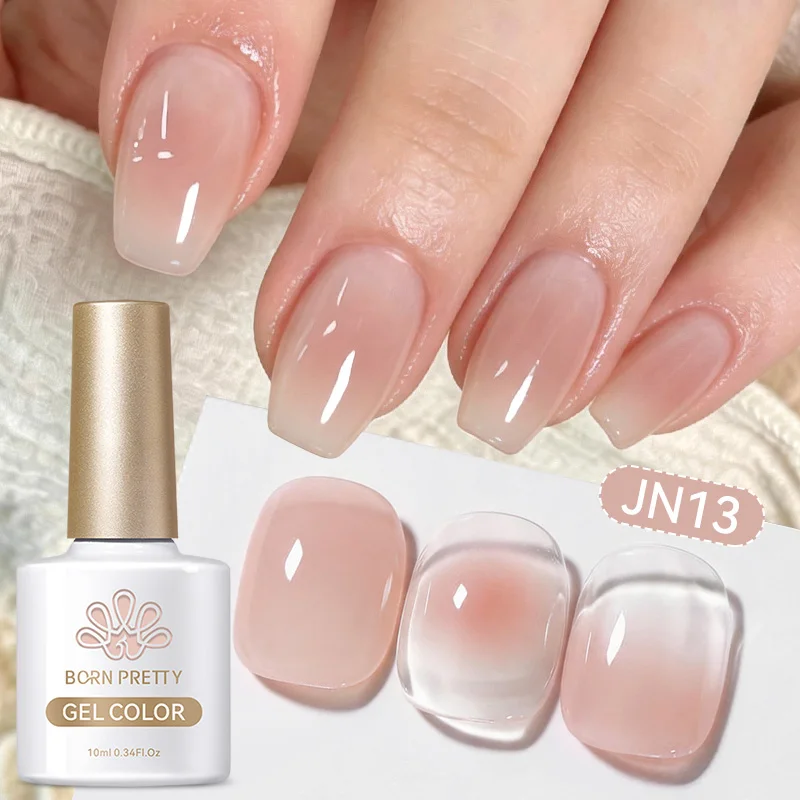 BORN PRETTY Jelly Nude Color UV Gel Manicure Gel Polish Nail Supplies For Professionals Semi-permanent Varnish 10ml Soak Off Gel