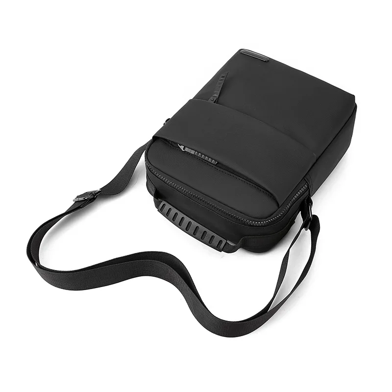 Nylon waterproof square crossbody bag men's multi-pocket multi-function tool handbag travel shoulder bag