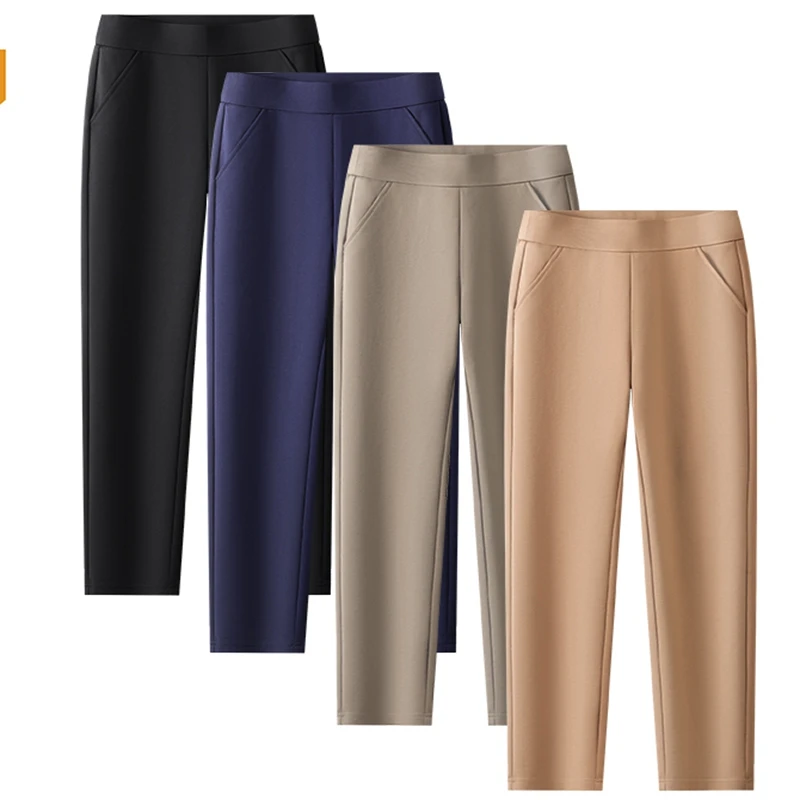 

2024 High Quality Women's Casual Leggings Elastic High Waisted Work Pants Spring/Summer Commuting Pants Straight Leg Pants 10XL