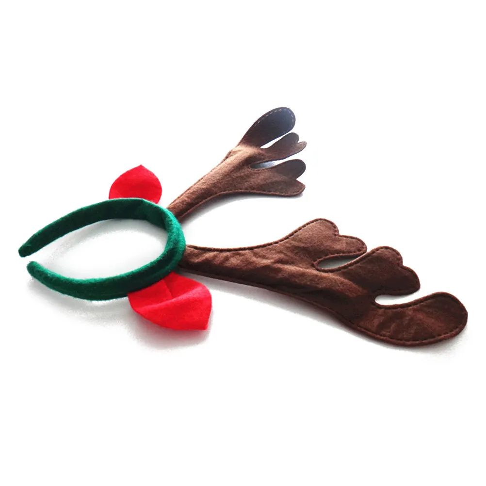 

Повязка на голову с оленьими рожками, зеленая, рождественская, из нетканого материала, мягкая, удобная, для праздников и вечеринок, идеальный подарок для детей