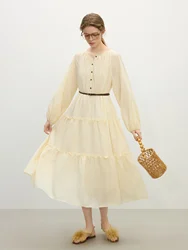FSLE French Elegant Style Women Dresses 2025 Spring Summer New Design Long Dresses Holiday Season Casual Outfits 25FS11272