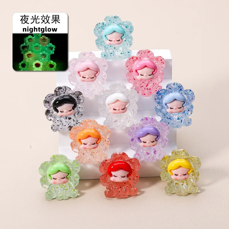 

SP original peripheral model DIY accessories luminous petal jewelry resin accessories creative ornament keychain decoration
