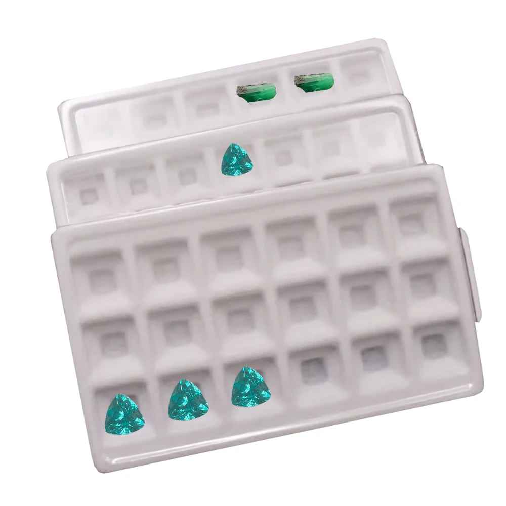 50Pcs Loose Diamond Storage Box Clear Gemstone Organizer Case Charm Holder Bead Container Piercing Jewelry Gem Stone Display Box