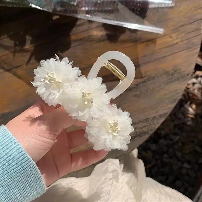 L5YC realistische pioenbloem haarclip in Chinese stijl haarklauw modehaar accessoires voor vrouwen voor bruiloften en feesten