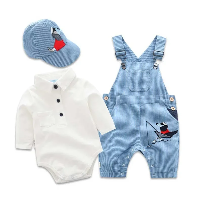 

Children's wear straps pants hats shirts cardigans long sleeved cute crawling clothes spring and autumn photography clothing