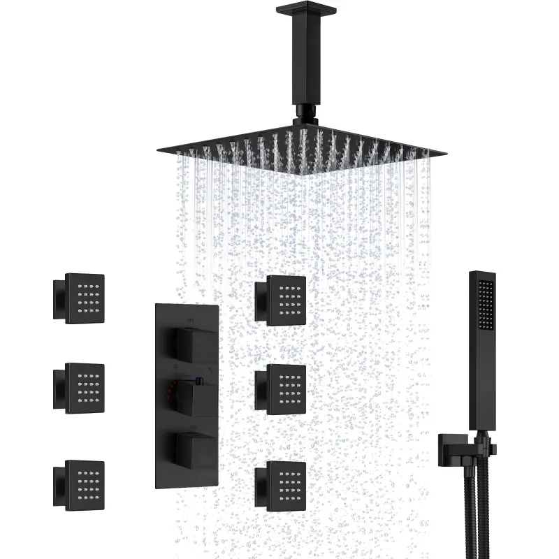 Rainfall wall mounted top shower and hand shower set Wall-mount Bath Tub Rain-style Shower Faucet