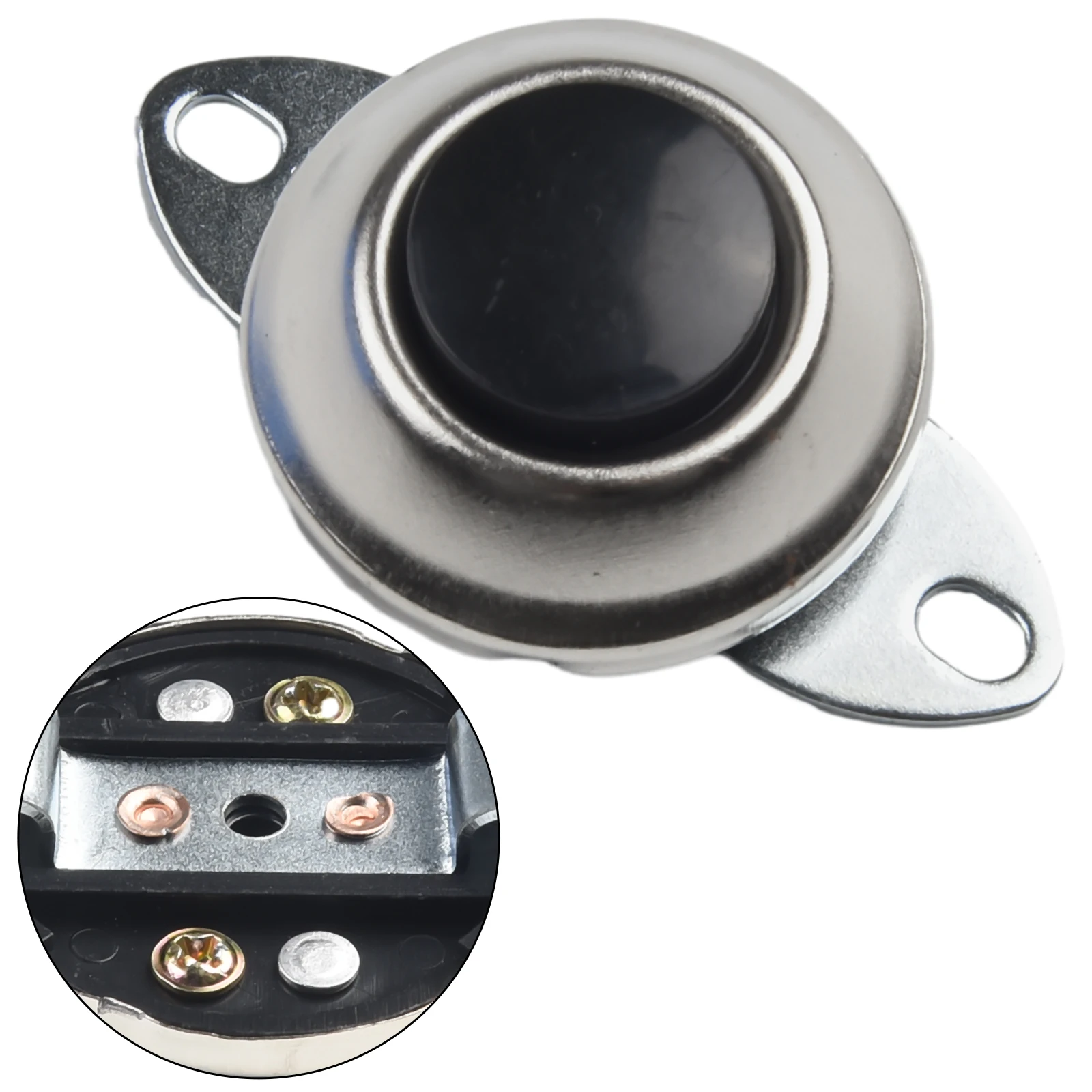 12V Switch Push Button Waterproof Metal Car Boat Track Horn Engine Start Starter 2 Holes 500v DC 100 MOhm Mi Universal view 2