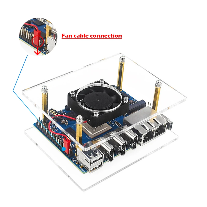 2 Layers Cluster Case Set for Orange Pi 5 Plus,Case with Cooling Fan Kit Cooler Shell for Orange Pi5 Plus Motherboard (2-Layers)