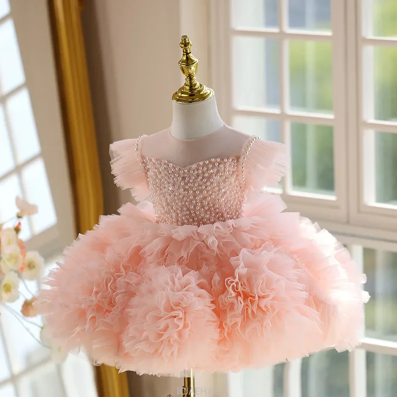 2025 Princess Luxury Formal Dress Girls Birthday Party Puffy Gown Hostess Performance Pageant  Girl Outfits Banquet Flower
