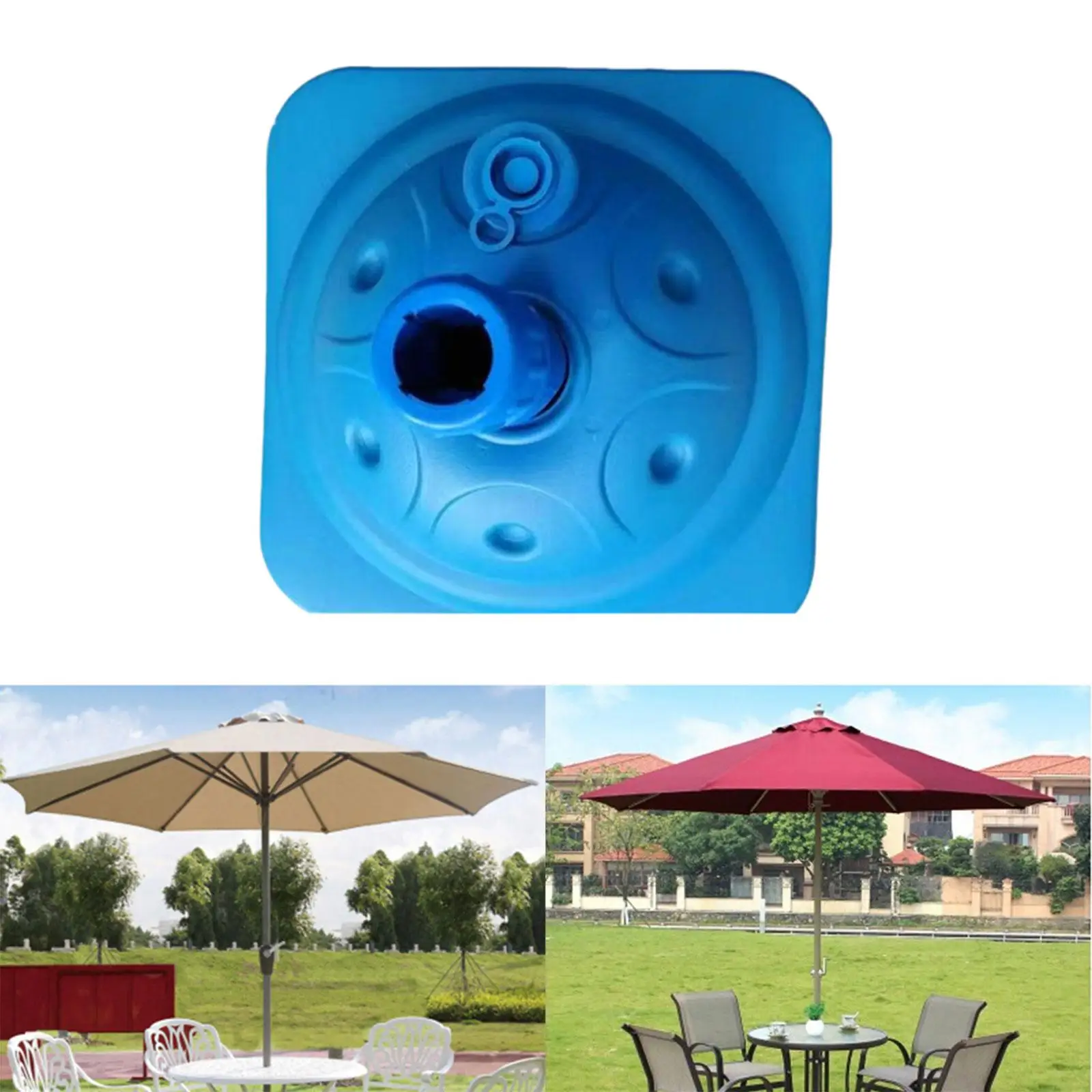 Umbrella Stand Water Fillable Parasol Base Outdoor Heavy Duty Square Holder for Garden Lawn