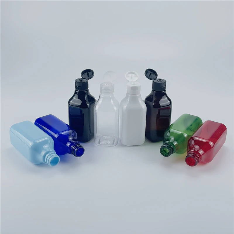 

Multicolor 200ML X 25 Square Plastic Bottle With Plastic Flip Top Cap Shower Gel Lotion Packing Bottle Empty Cosmetics Container