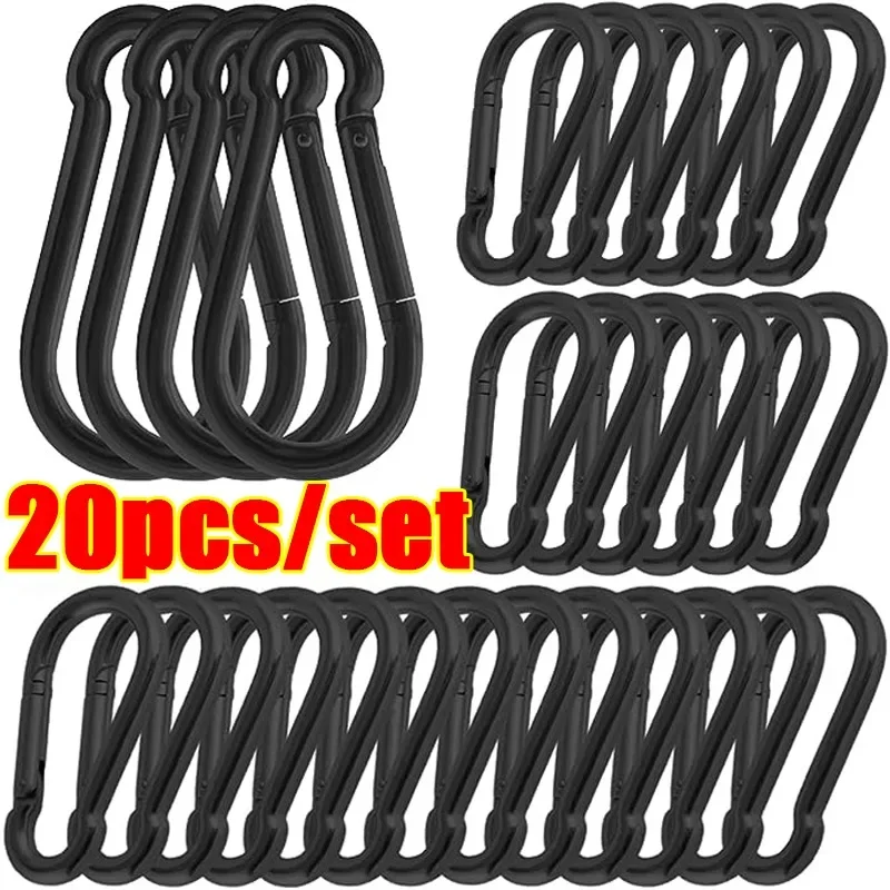 /20pcs Mini Karabiner Schlüssel bund Aluminium legierung d Typ Schnalle Feder Snap Clip Haken Schlüssel bund Karabiner für Schlüssel Camping Werkzeug