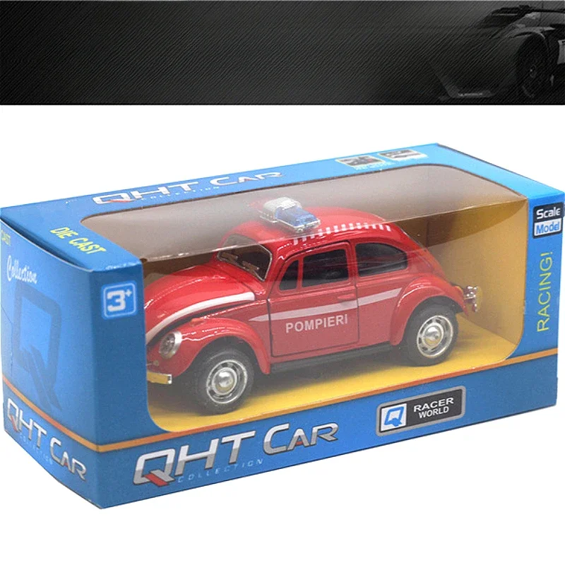 1: 32 Alloy  Beetle police car, fire truck, regenerative car model, children's toy, birthday gift