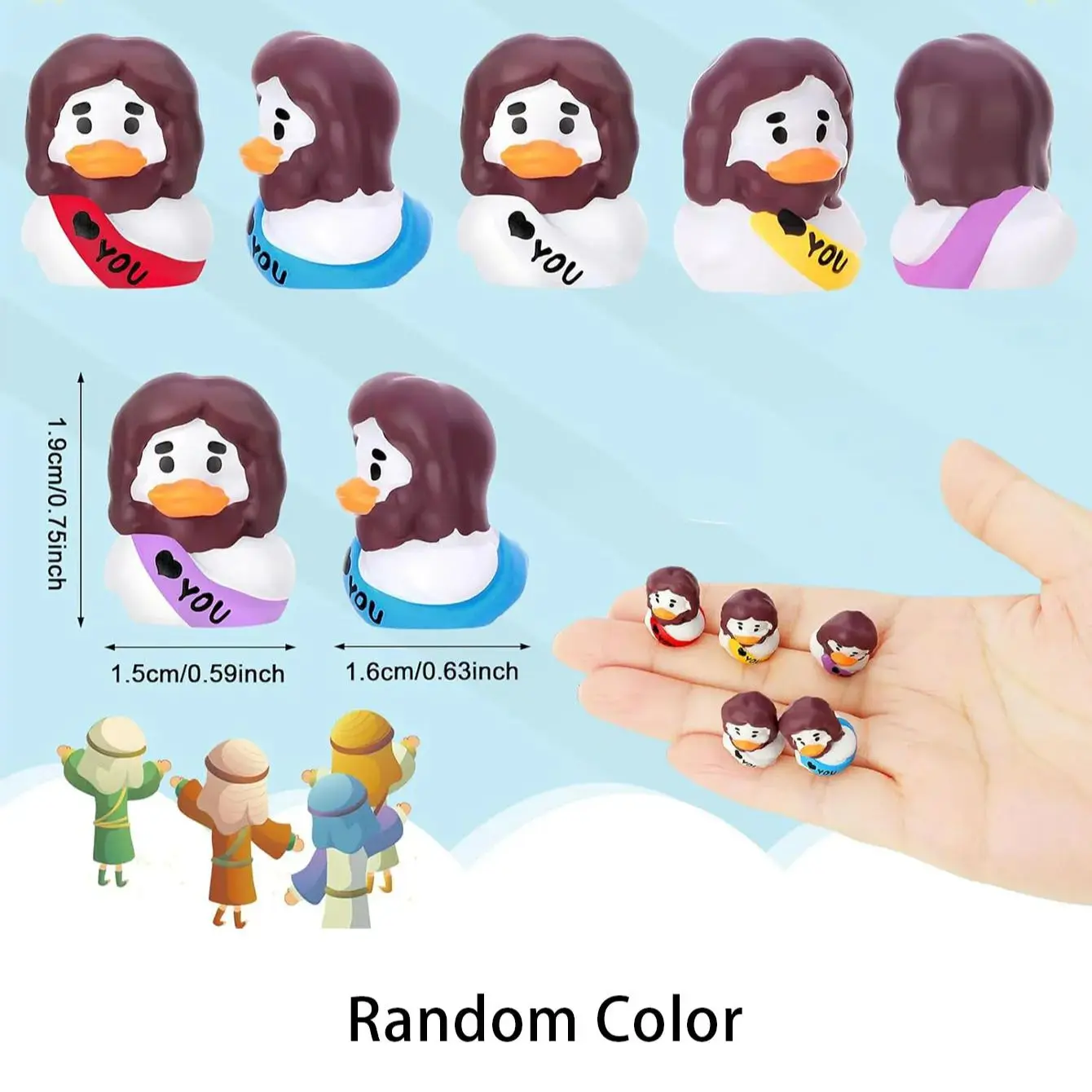 10 قطعة المشهد الصغير الإبداعية يسوع بطة صغيرة ليتل بطة صفراء دمية DIY بها بنفسك اكسسوارات الديكور الحلي الصغيرة