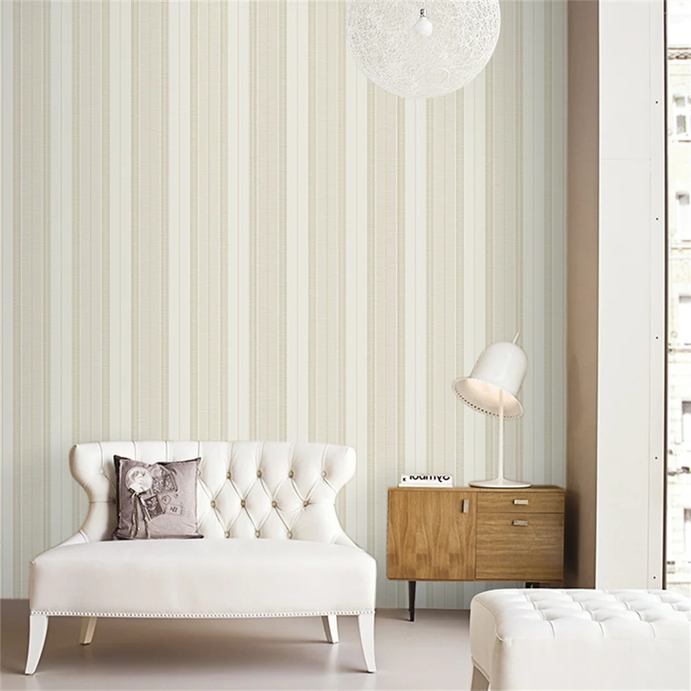 Papier Peint Modern Bedroom Wall Papers Home Decor Beige Stripe Wallpaper for Living Room Bedroom Walls Wall Cover Mural