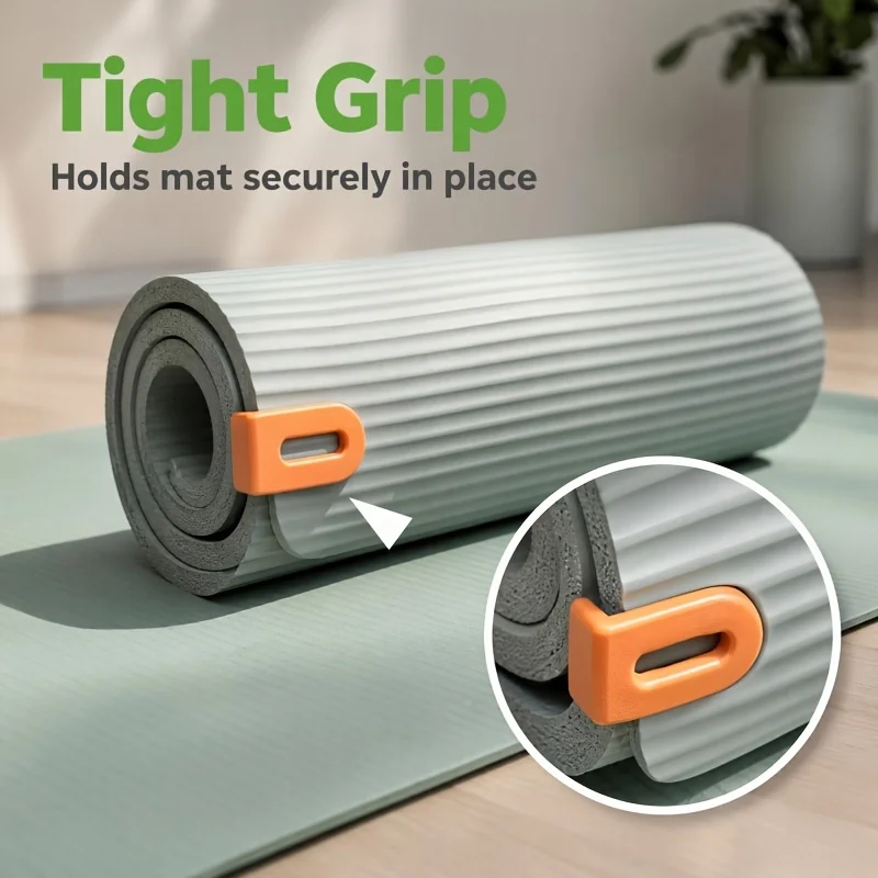 Yoga Mat Holder Clip, Snap-on Design to Keep Yoga Mat Rolled, Home Gym Fitness Accessory