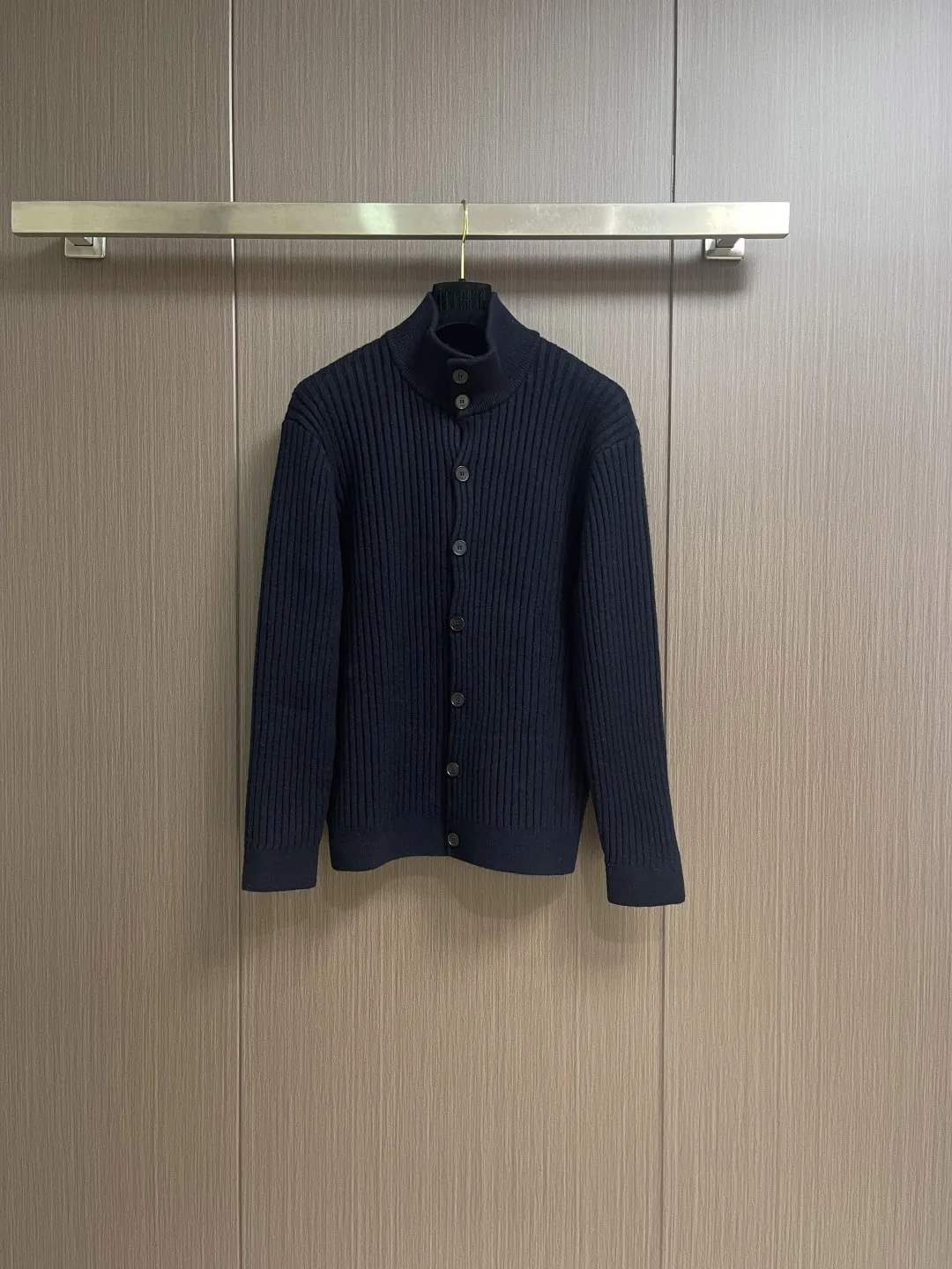 Men's new fall-winter 2025 season ribbed cotton long-sleeve top with zipper design, sizes M-3XL