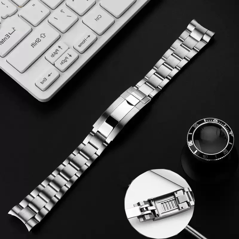 

Solid stainless teel watchband For Rolex Daytona Oyster 21mm 20mm Perpetual Submariner for NH35 Watch Strap wrist bracelet