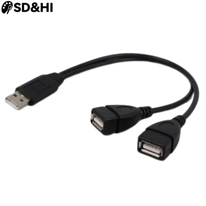 

1 Male Plug To 2 Female Socket USB 2.0 Extension Line Y Data Cable Power Adapter Converter Splitter USB 2.0 Cable 35cm