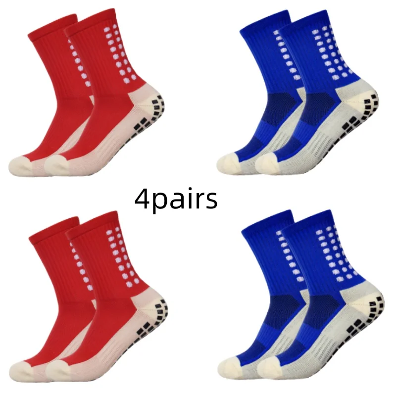 men\'s socks 4 soccer pairs non-slip of grip pad football basketball socks