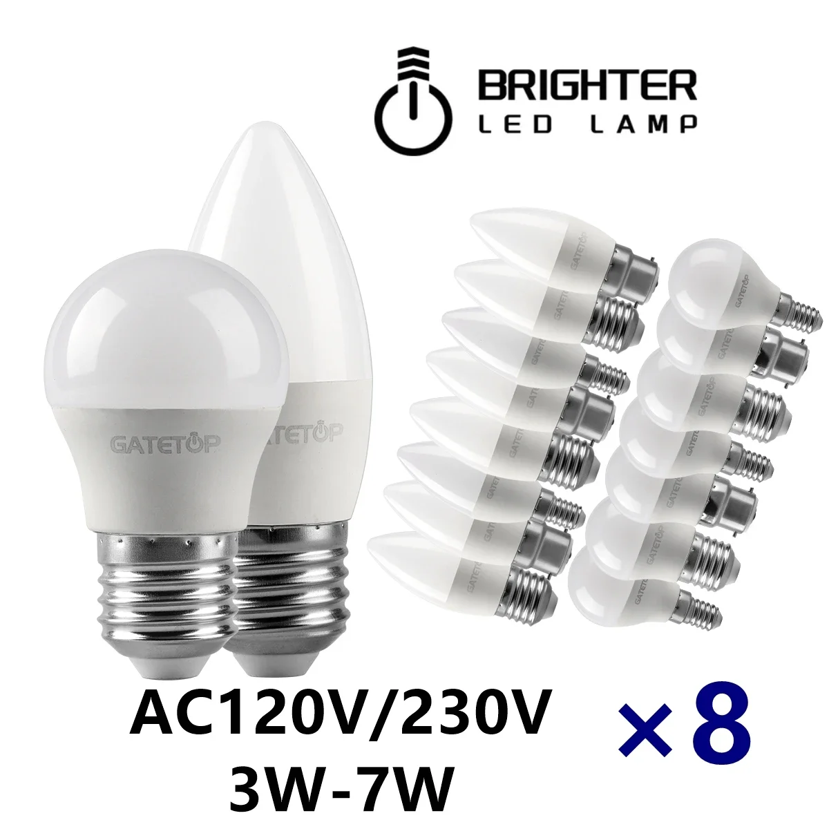 

8PCS LED Golf Bulb Energy-efficient G45 C37 E14 E27 B22 3W 5W 6W 7W AC230V AC110V Led bulbs Lamp For Home Decoration