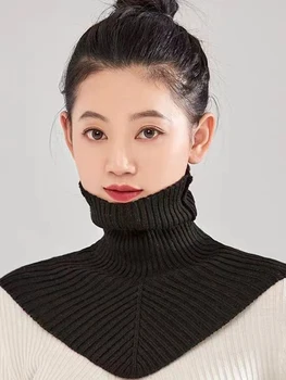 Neueste Hals Gestrickte Ring Schal Hals Abdeckung Herbst Winter Im Freien Warme Hohe Kragen Halstuch Einfarbig Hals Schal 36*28 cm