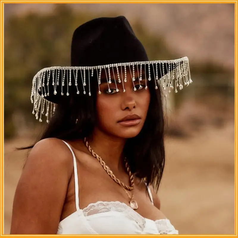 

77JB Hats Men Cowboy Hats Hat for Women Western Cowboy Hat Church Hat Model Show Cowboy Hat Felt Hat Adult Men Hat