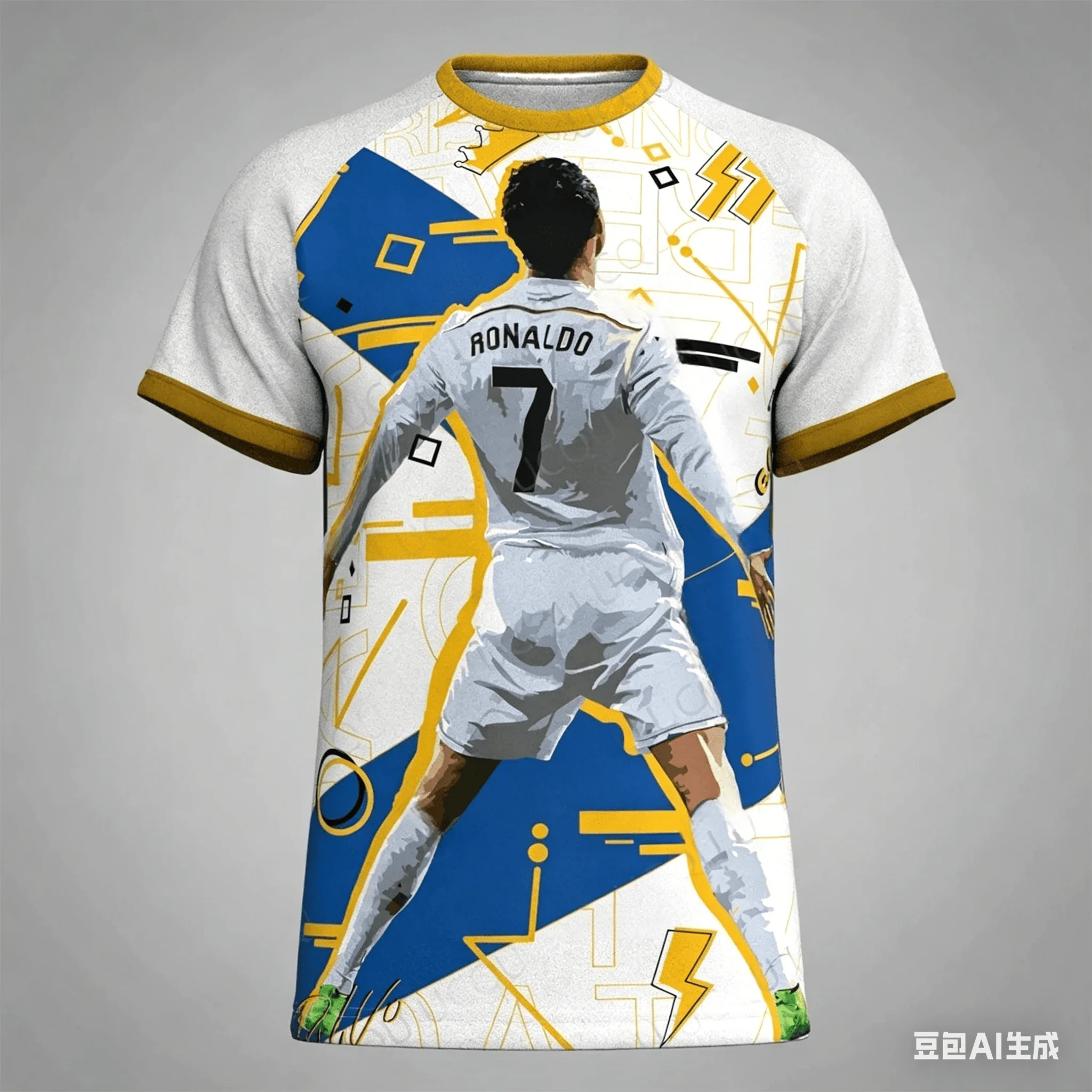 A Must-have for Fans' Families! Adult and Children's Parent-child CR7 3D Print Short-sleeve Supportive Sports Casual Wear