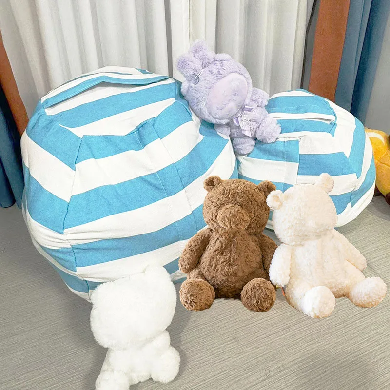 Printed Children\'s Plush Toy Storage Beanbag Set Comfortable Lazy Sofa Beanbag Storage Stuffed Chair Children\'s Toy Zipper