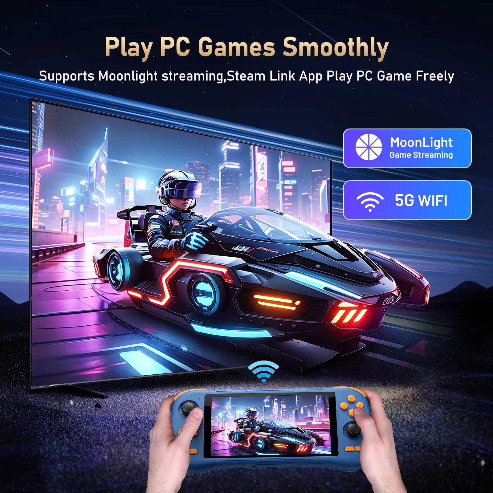 وحدة تحكم ألعاب محمولة K56 بشاشة لمس 5.5 بوصة مع 50 + محاكيات حتى 27000 + ألعاب ريترو لـ DC/MAME/SS/Arcade/3DS #6