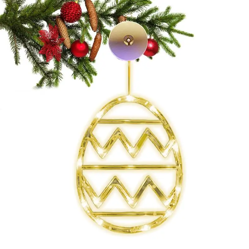 

Easter suction cup lamp Happy Easter Window Decor Lights Battery Operated Colorful Hangings Egg String Lights for Indoor Decor