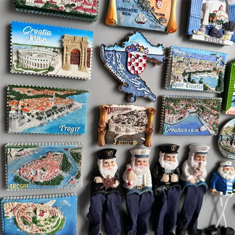 Croacia Fridge Magnet Kroatie Tourist Souvenir Mediterranean Split Trogir Hvar Trogir Magnetic Refrigerator Stickers Croatia Map