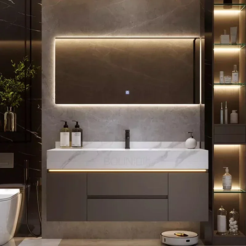 

Шкафы для ванной комнаты в европейском стиле, роскошные настенные шкафы для удаления тумана, умные зеркальные шкафы, модная мебель Шкафы FYBC