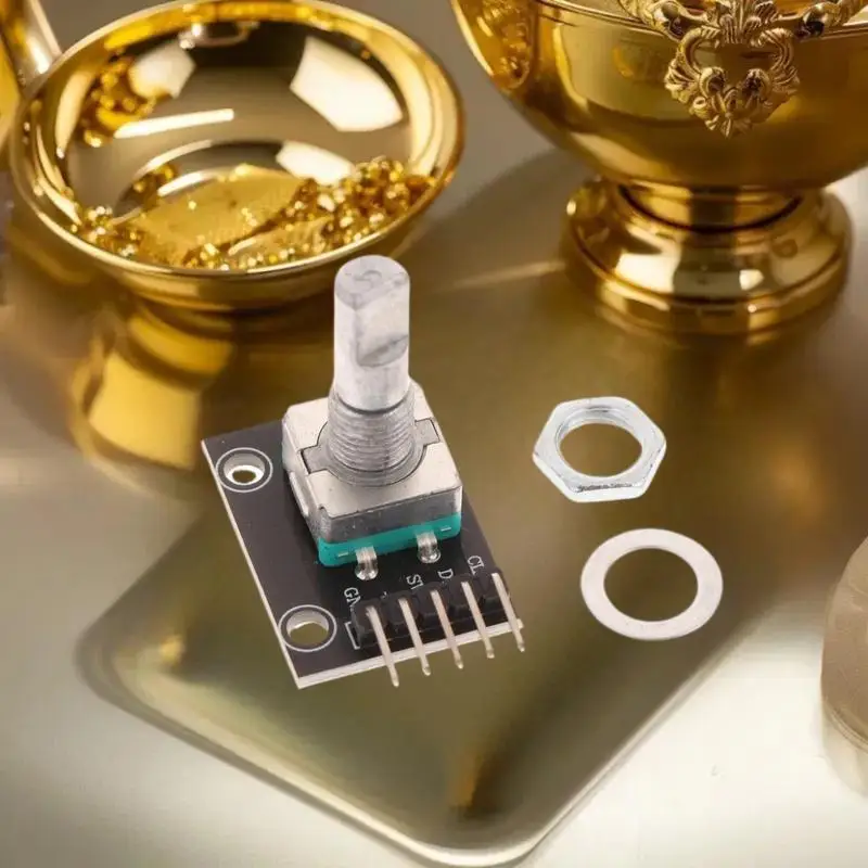 2/5 مجموعة من وحدة تشفير دوران 360 درجة KY-040، محملة بالكامل مع مقياس جهد غطاء المقبض